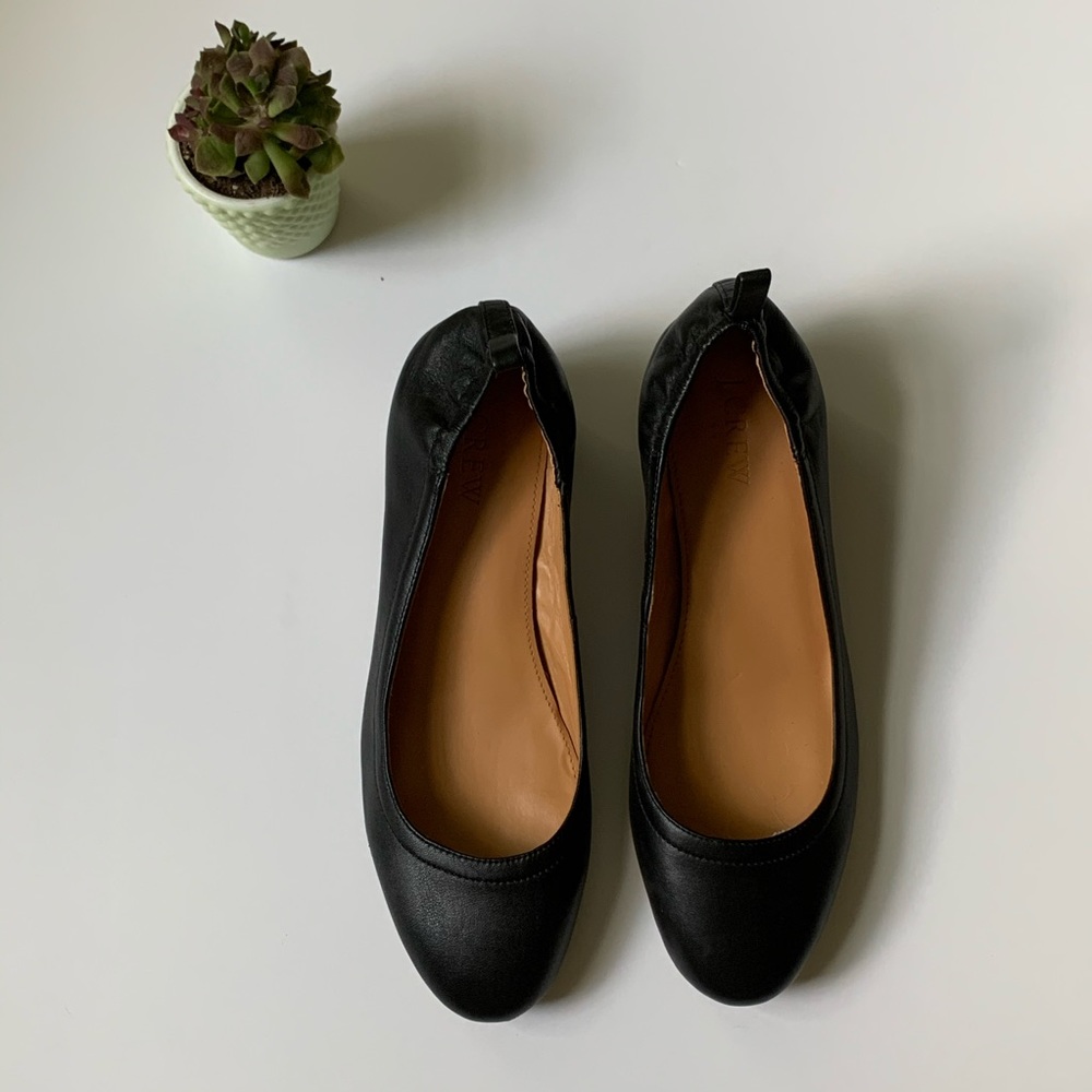 J Crew Black Leather Block Heel